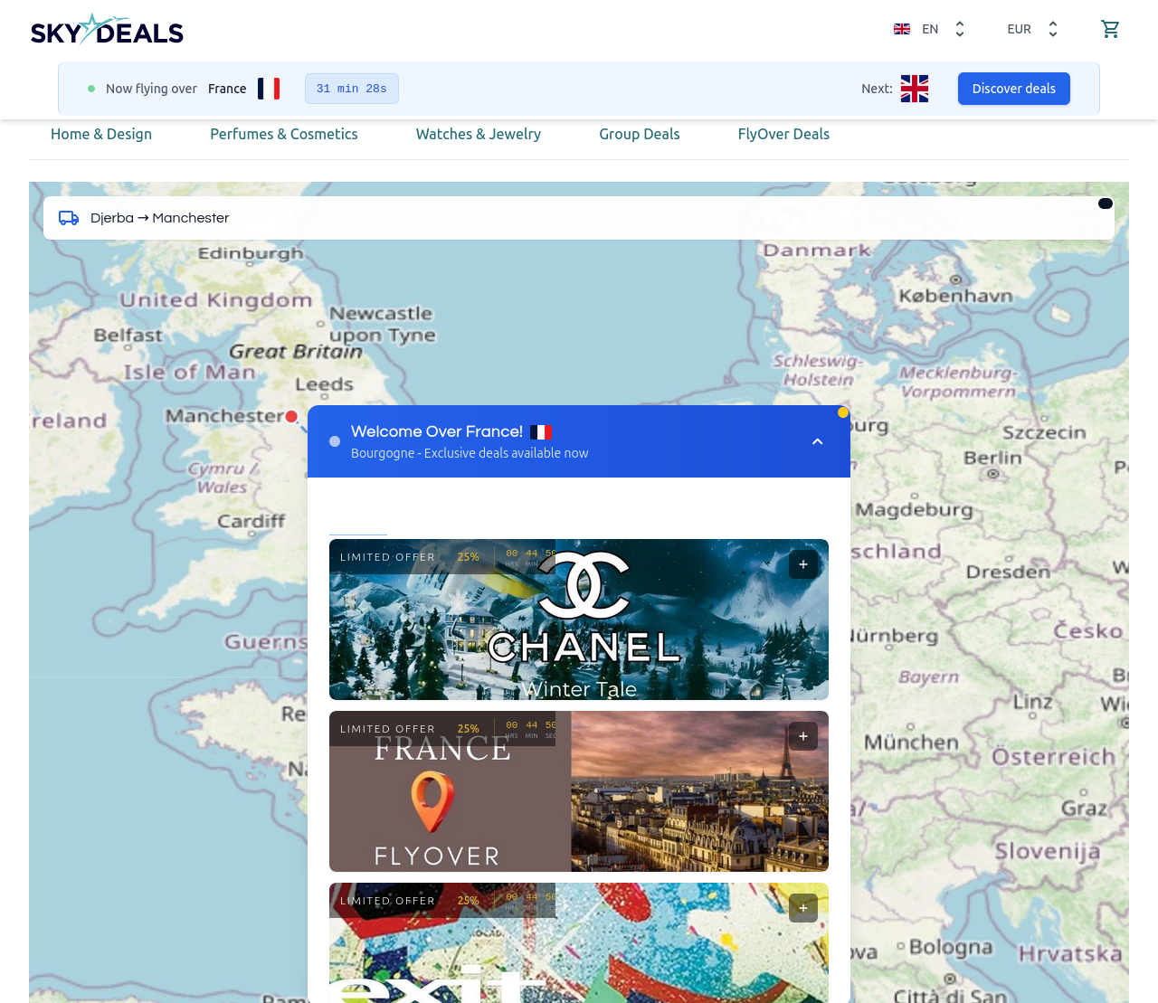 SKYdeals Flash Sale Feature